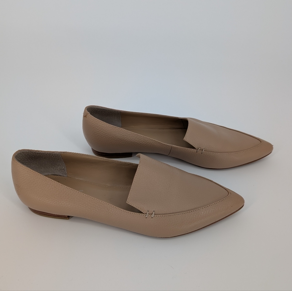 Marc Fisher Genuine Leather Pointed Toe Flats | 9M | Taupe Neutral Beige Cream - Picture 4 of 16